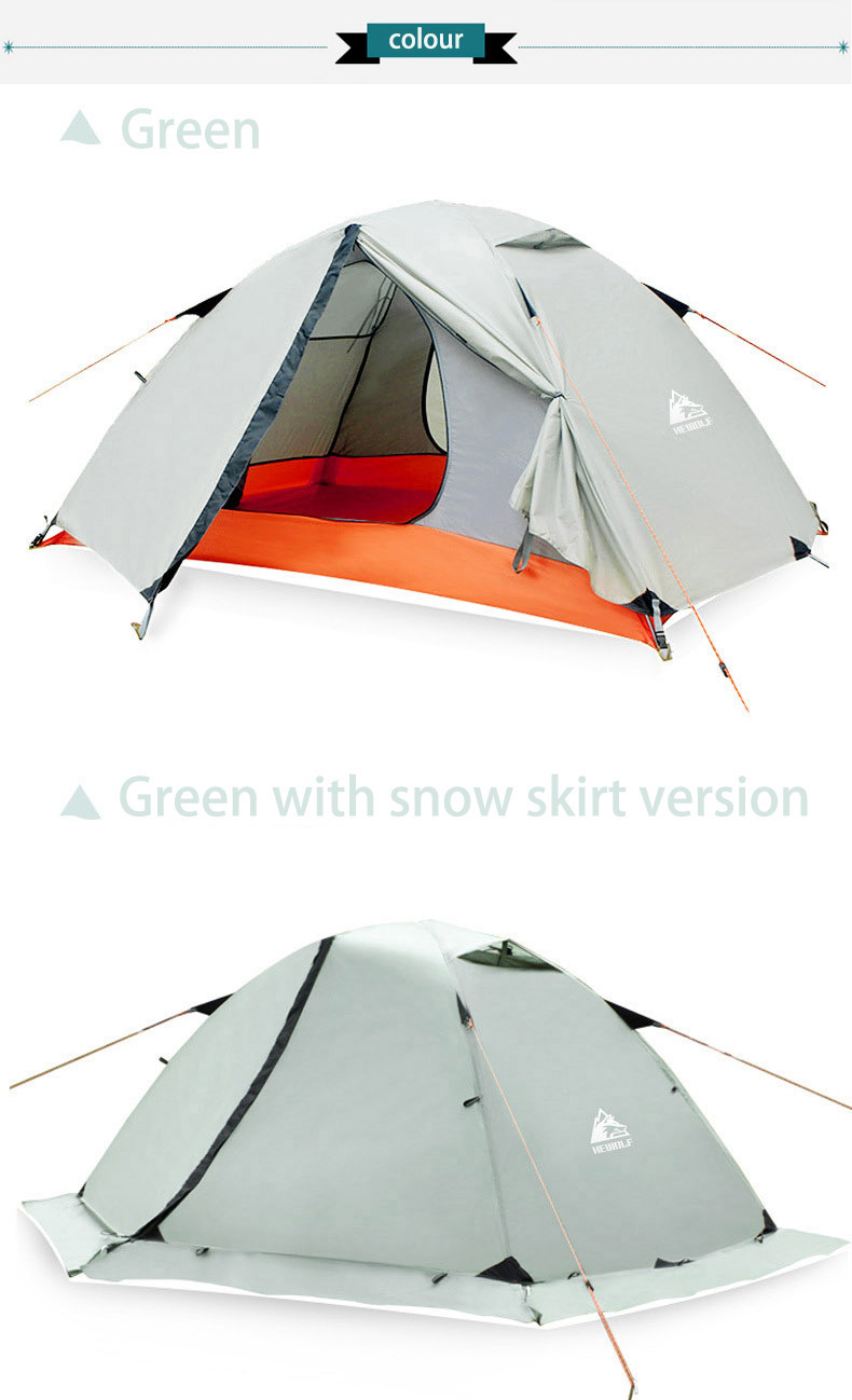 Cheap Goat Tents Hewolf Outdoor Professional Double layer Tent Wild Snow Mountain Camping Equipment Multi Person Ultra light Snow Skirt Tent 2.8g Tents 